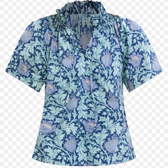 Tuckernuck HYACINTH HOUSE Multi Blue Leafy
Floral Thea Blouse Size L - Picture 6 of 6